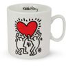 Keith Haring [R6883] - Taza de porcelana 'Keith Haring' rojo blanco (dos bailarinas-corazon) - 9x8cm (30cl)