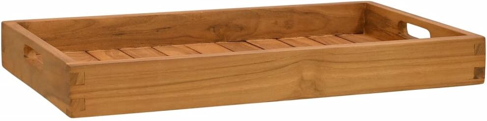 vidaXL Bandeja de madera de teca maciza 60x35 cm