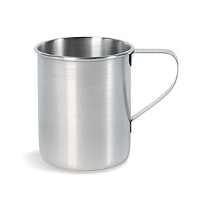 Tatonka Edelstahl-Becher Mug S (250 ml) Einwandiger Trinkbecher mit 0,25l Volumen, Griff und Volumenskalierung Lebensmittelecht, unzerbrechlich, schadstofffrei Ø 7,5 x 9 cm
