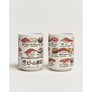 Beams Japan Ceramic Sushi Cup Set White - Musta - Size: S M L - Gender: men