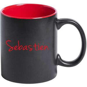 Ocadeau Mug noir et rouge gravé