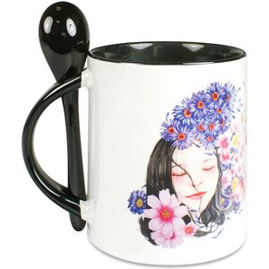 Ocadeau Mug noir photo avec cuillere