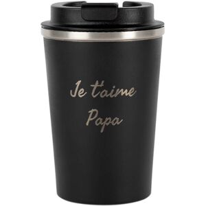 Ocadeau Mug thermos noir gravé