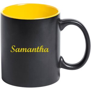 Ocadeau Mug noir et jaune grave