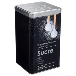 5 FIVE SIMPLY SMART Boîte a sucre poudre en metal Noir deco Relief Argent