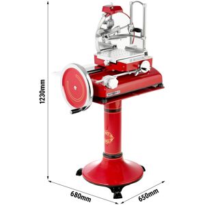 GGM GASTRO - Machine à volant d'inertie Rustikal - Couteaux : Ø 250mm - Rouge - Support inclus