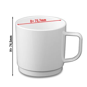 GGM GASTRO - (50 pièces) Tasse à thé/café en polycarbonate, blanc - 200 ml