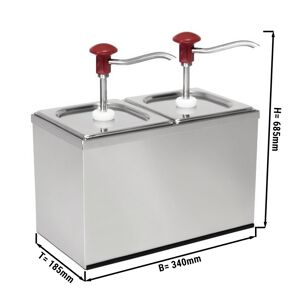 GGM GASTRO - Distributeur de sauce - 2x 2 litres - support inox inclus