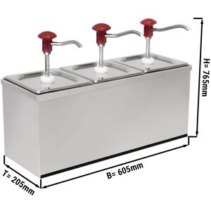 GGM GASTRO - Distributeur de sauce - 3x 2 litres - support inox inclus