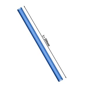 GGM GASTRO - (50 pièces) Pailles en verre - droites - 200mm - bleu - brosse de nettoyage en nylon incluse