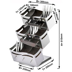 GGM Gastro - Range-couverts - avec 3x 3 etageres - Chrome Argent