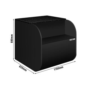 GGM Gastro - Table de caisse - 1100mm - facade noire - granit noir Noir