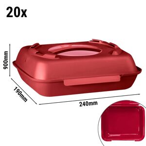 GGM Gastro - (20 pieces) Boîtes menu - 600ml - non divise - Rouge framboise/Rose ancien