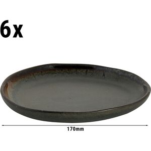 GGM GASTRO - (6 pièces) DAVIDE - Assiette plate - Ø 17 cm - Marron Marron