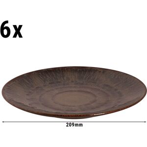 GGM GASTRO - (6 pièces) Vittoria - Assiette plate - Ø 21 cm - Marron Marron