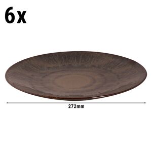 GGM GASTRO - (6 pièces) Vittoria - Assiette plate - Ø 27 cm - Marron Marron