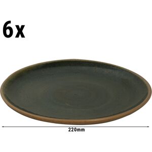 GGM GASTRO - (6 pièces) WISTERIA - Assiette plate - Ø 22 cm - Vert/ Beige