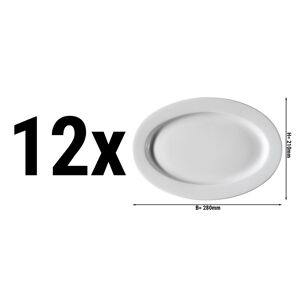 GGM GASTRO - (12 pièces) PERA Blanc - Assiette ovale - 28 cm