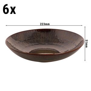 GGM GASTRO - (6 pièces) Vittoria - Assiette creuse - Ø 22 cm - Marron Marron