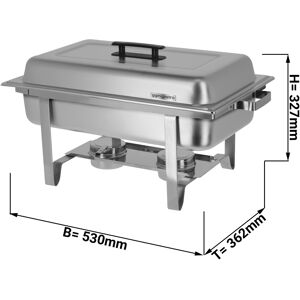 GGM GASTRO - Chauffe-plat avec couvercle á charnière et pied en inox