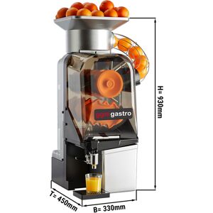 GGM GASTRO - Presse-oranges électrique - Argent - Alimentation automatique en fruits - Robinet de vidange & mode de nettoyage inclus