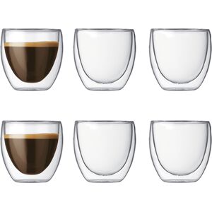 Bodum - 6 Verres double paroi Pavina transparents - 0.08 L Transparent - Publicité