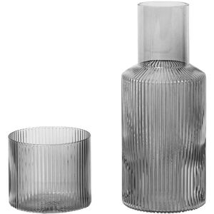 ferm LIVING - Ripple Set de carafes, petit / smoked grey