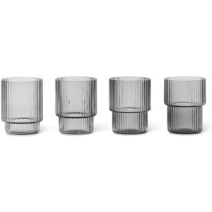 ferm LIVING Ripple Verres smoked grey set de 4