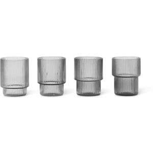 ferm LIVING Ripple Verre a boire small smoked grey set de 4