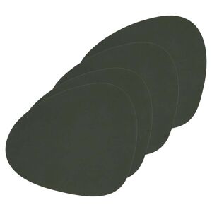 LindDNA - Set de table Curve L, Nupo vert foncé (lot de 4)