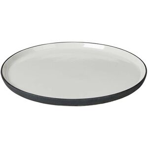 Broste copenhagen - Assiette plate esrum ø 28 cm, ivoire brillant / gris mat