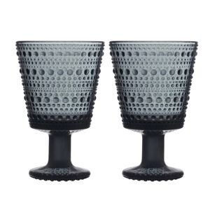 Iittala - Kastehelmi Verre a pied 26 cl, gris fonce (set de 2)