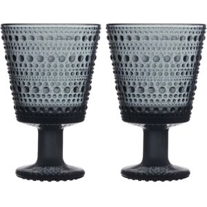 Iittala - Kastehelmi Verre à pied 26 cl, gris foncé (set de 2)