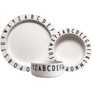 Design Letters Eat Learn Kids Service de table blanc 3 pieces