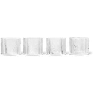 ferm LIVING - Ripple Verre à boire low, transparent (set de 4)