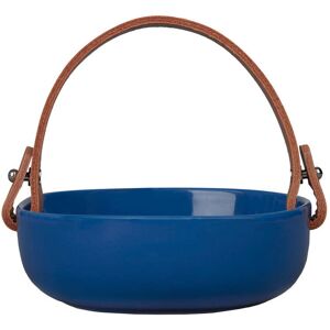 Marimekko - Oiva Pikku Koppa plat de service avec poignee en cuir, 1 2. 5 x 1 3. 5 cm, bleu / terra