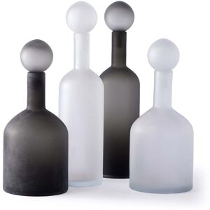 Pols Potten - Bubbles & Bottles Carafe, noir mat & blanc (set de 4)