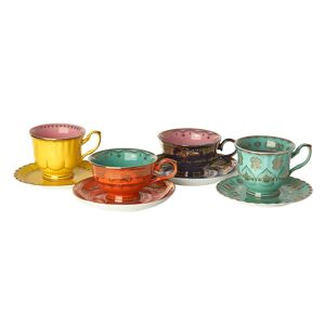 pols potten Grandpa Tasse avec soucoupe Set de 4 tasses multicolores/4 tasses et soucoupes/lavage a la main