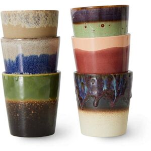 HKliving - 70's Tasse a cafe, 180 ml, grounding (set de 6)