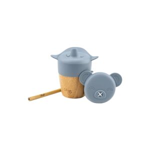 Citron Bamboo Cups tasse avec paille Blue 180 ml