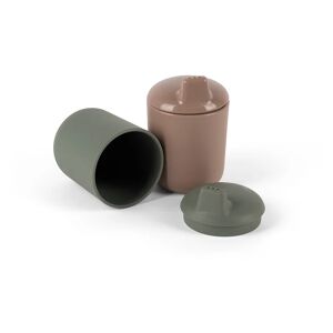 Dantoy Tiny Bio Sippy Cups tasse Olive/Mocca 0m+ 2 pcs