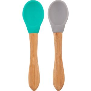 Minikoioi Spoon with Bamboo Handle petite cuillère Green/Grey 2 pcs