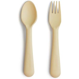 Mushie Fork and Spoon Set couverts Pale Daffodil 2 pcs