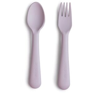 Mushie Fork and Spoon Set couverts Soft Lilac 2 pcs