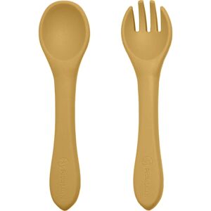Petite&Mars; Take&Match; Silicone Cutlery couverts Intense Ochre 6 m+ 2 pcs