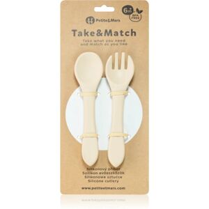 Petite&Mars; Take&Match; Silicone Cutlery couverts Desert Sand 6 m+ 2 pcs