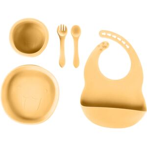 Zopa Silicone Set service de table pour enfant Mustard Yellow 1 pcs