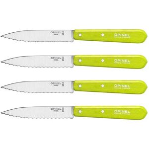 Set 4 couteaux office lames crantees inox 10 cm coloris pomme Opinel [Bleu]