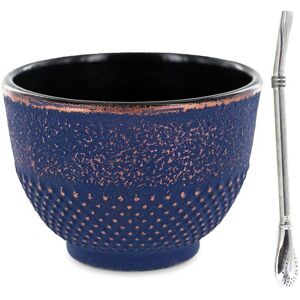 Tasse en fonte bleue et bronze 0,15 L + paille inox avec filtre Aromandise