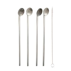 Set de 4 cuilleres pailles en inox Point Virgule []